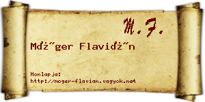 Móger Flavián névjegykártya